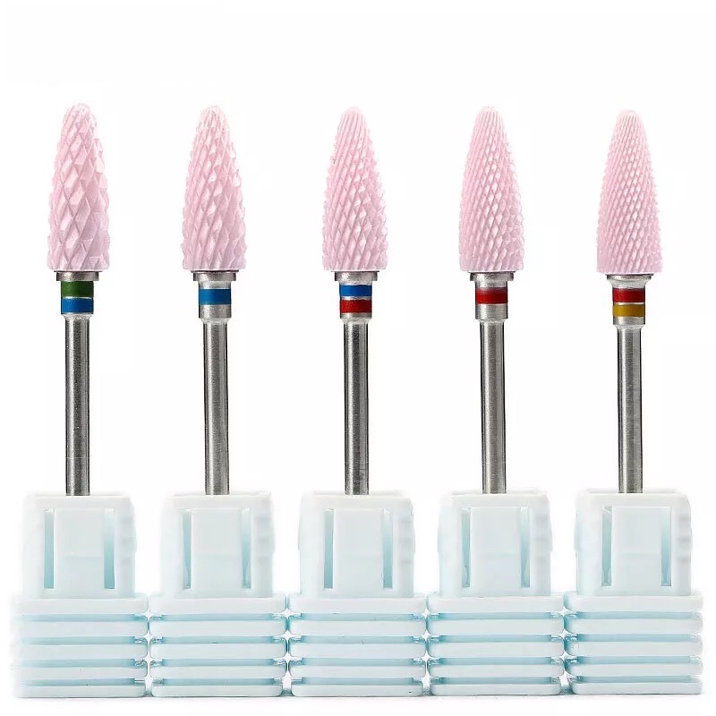Nail Drill Machine - Fresas de cerámica rosadas para manicura,