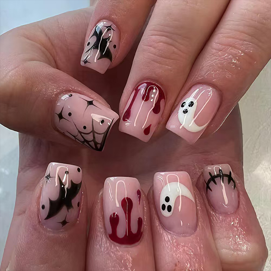 Uñas postizas de Halloween, 24 - Nail Art Press On reseña y precio