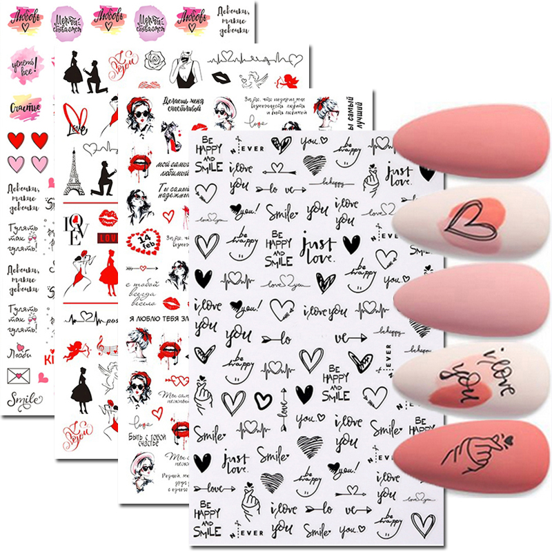 Calcomanías para decoración de - Nail Art Valentines Day reseña y precio
