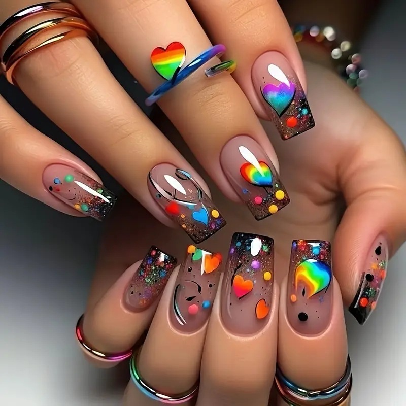 24 Uñas Postizas Cortas Cuadra - Nail Art Press On reseña y precio