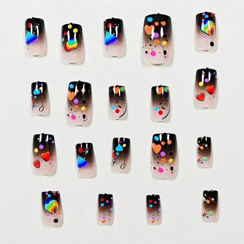 24 Uñas Postizas Cortas Cuadra - Nail Art Press On reseña y precio