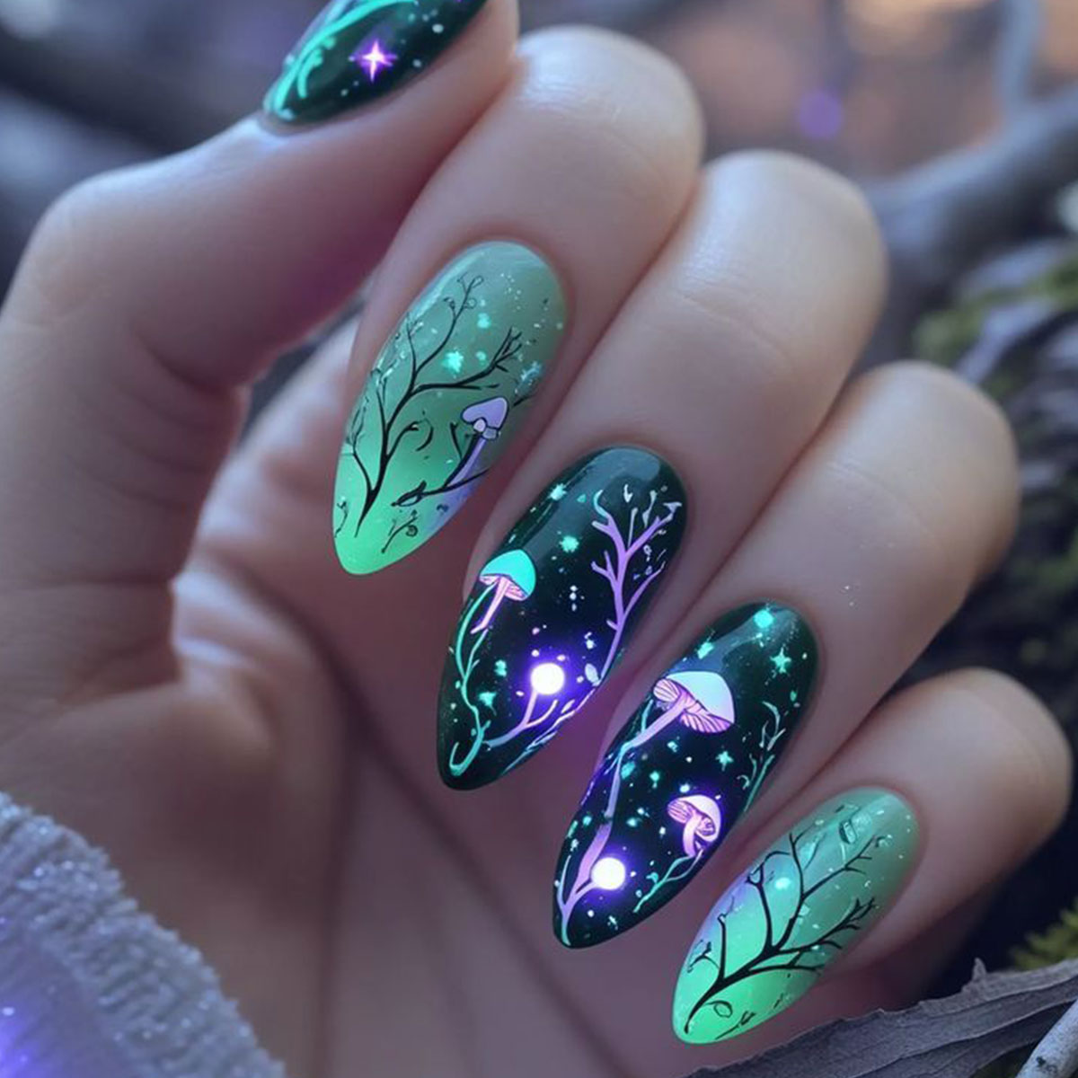 Prensa de almendras en uñas, u - Nail Art Press On reseña y precio