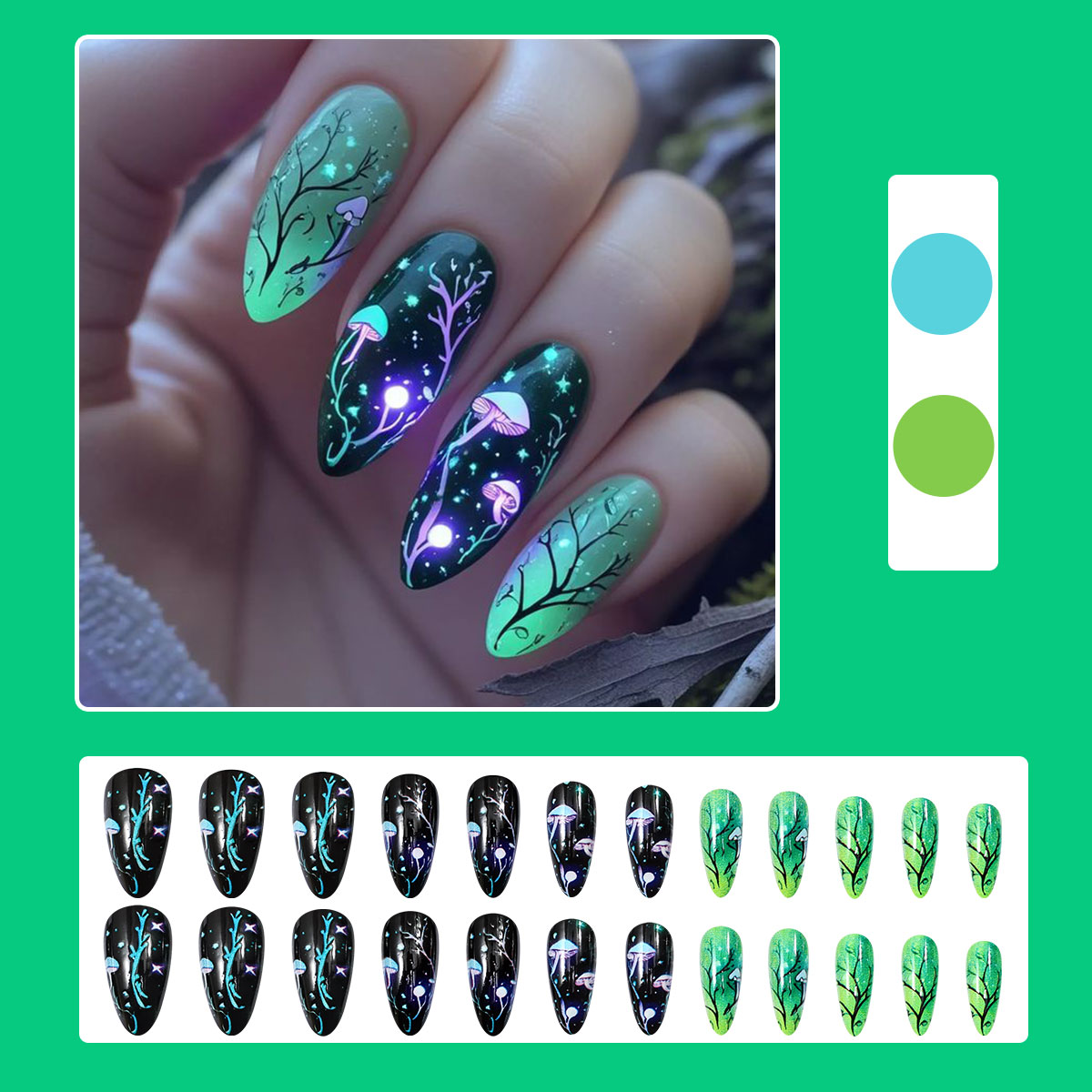 Prensa de almendras en uñas, u - Nail Art Press On reseña y precio