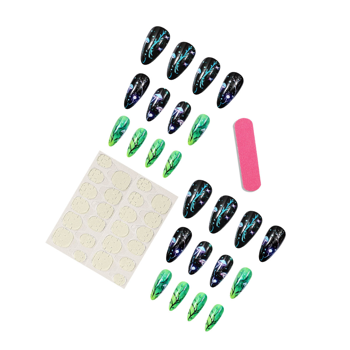 Prensa de almendras en uñas, u - Nail Art Press On reseña y precio
