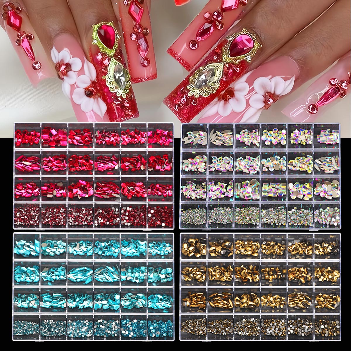 1 Caja de Kits de Diamantes 3D - Nail Art Valentines Day reseña y precio