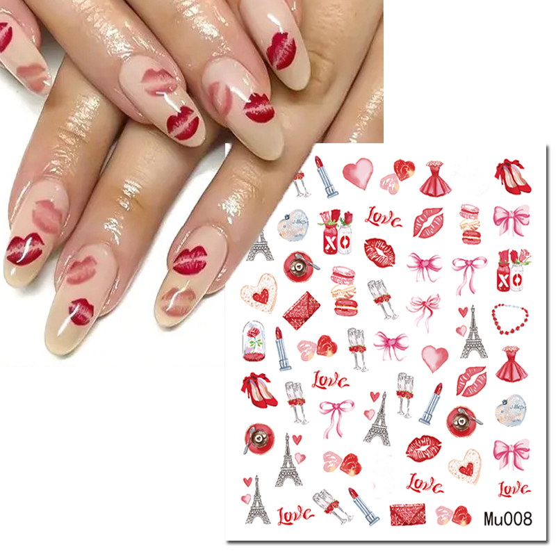Pegatinas deslizantes 3d para  - Nail Art Valentines Day reseña y precio
