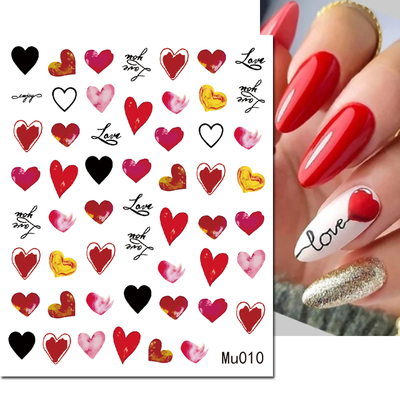 Pegatinas deslizantes 3d para  - Nail Art Valentines Day reseña y precio