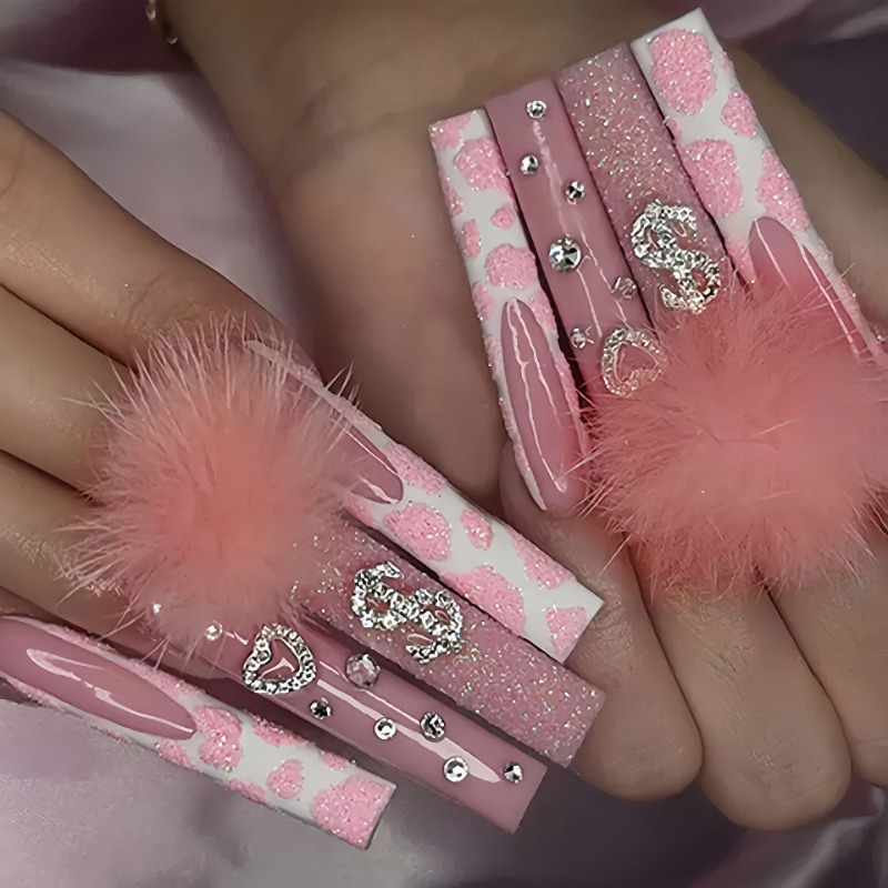 Uñas postizas cuadradas Extra  - Nail Art Pink reseña y precio
